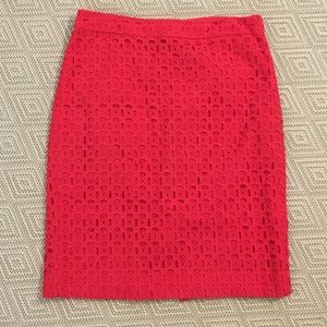 J.Crew | No. 2 Pencil skirt in Red Eyelet
